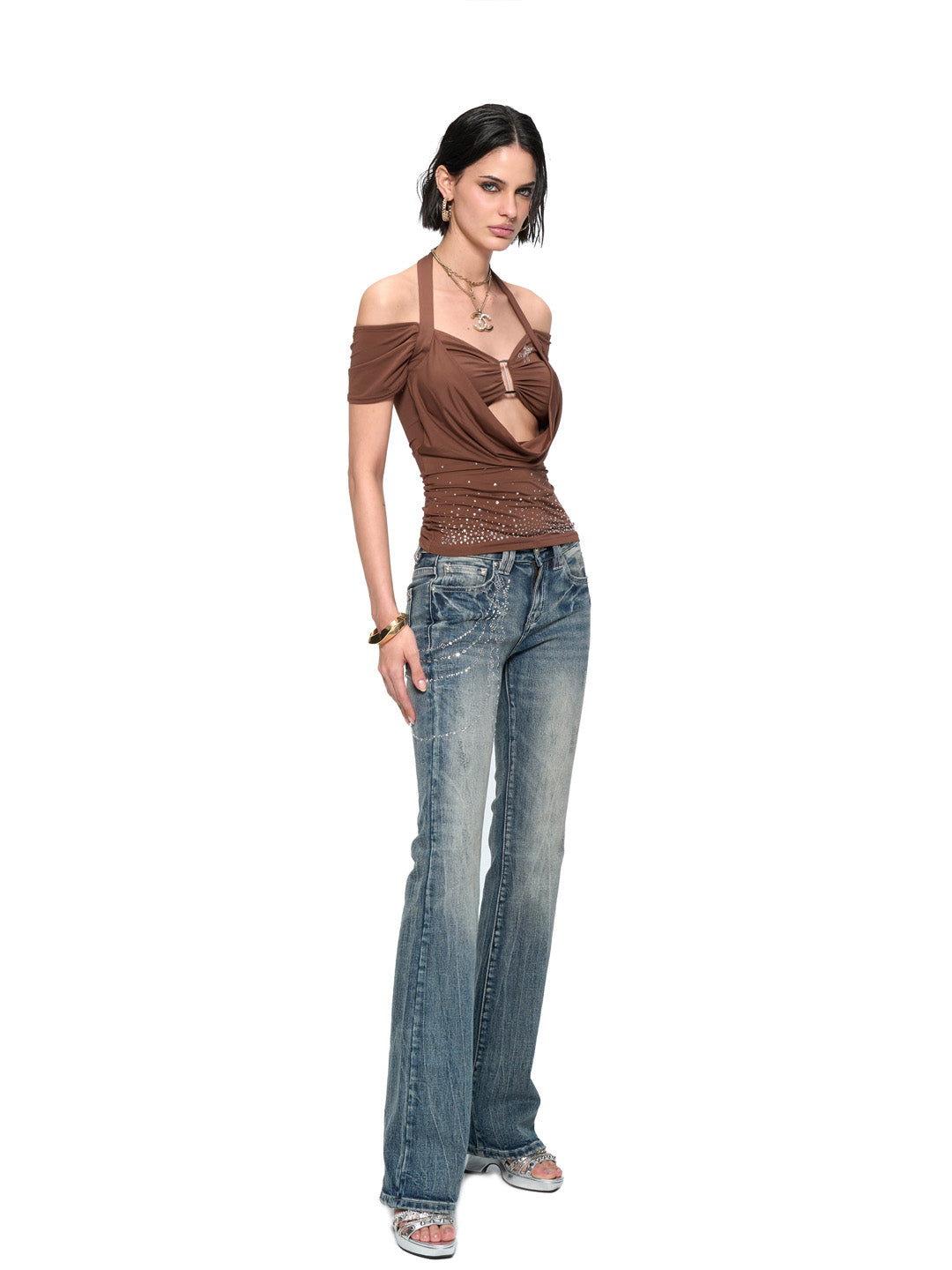 JYOSEI Halter neck diamond top