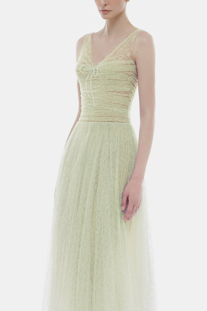 Montsand Mint Drapped Maxi Dress