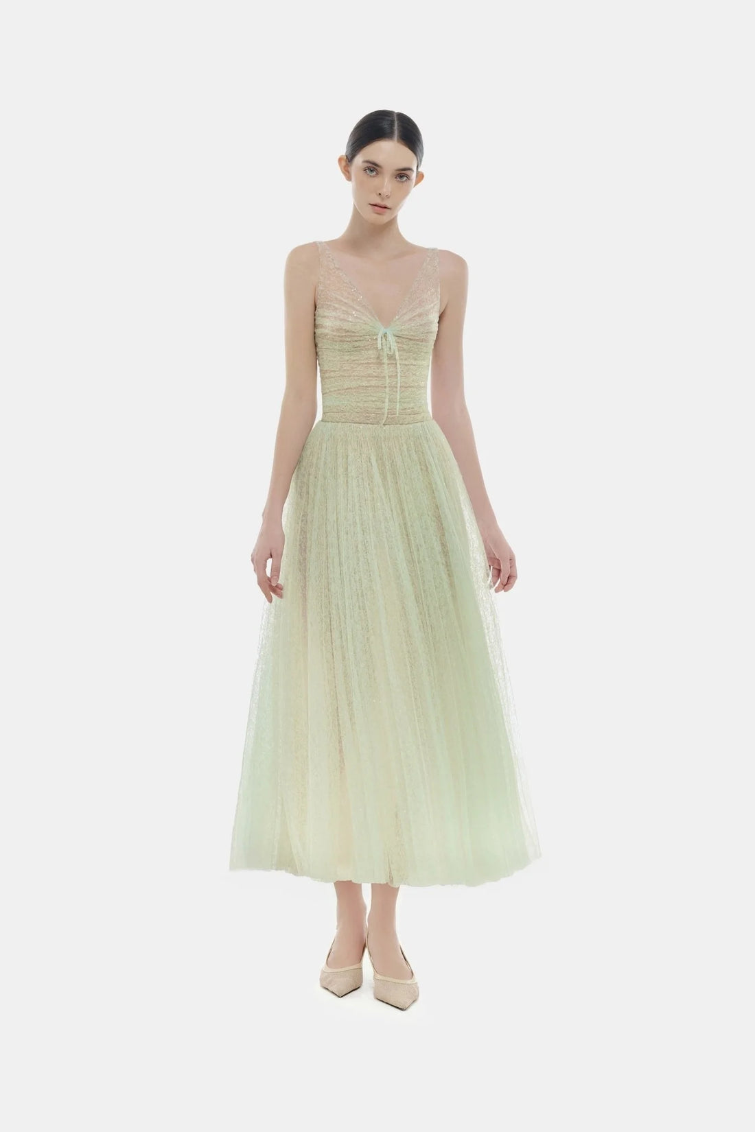 Montsand Mint Drapped Midi Dress