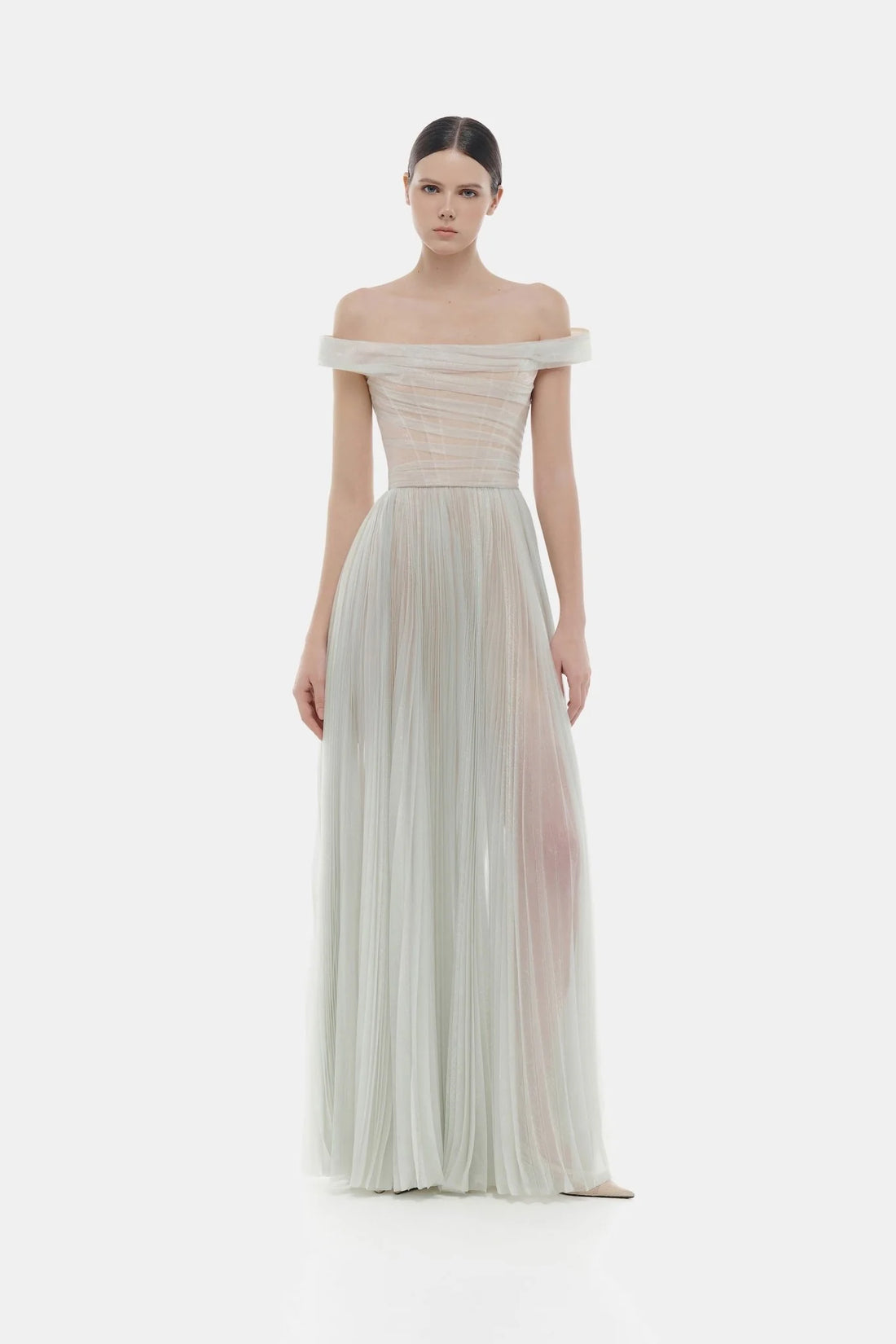 Montsand Mint Off-shoulder Maxi Dress