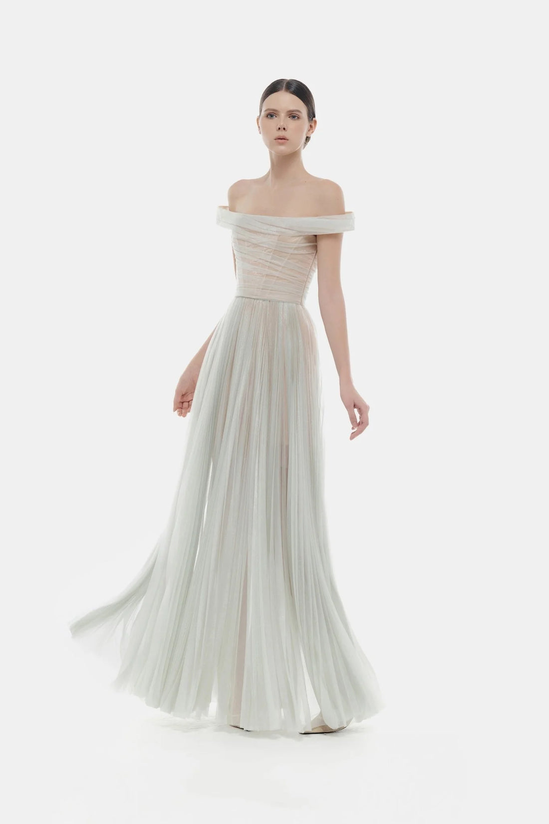 Montsand Mint Off-shoulder Maxi Dress