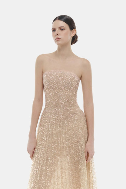 Montsand Pastel Crystal Beaded Maxi Dress
