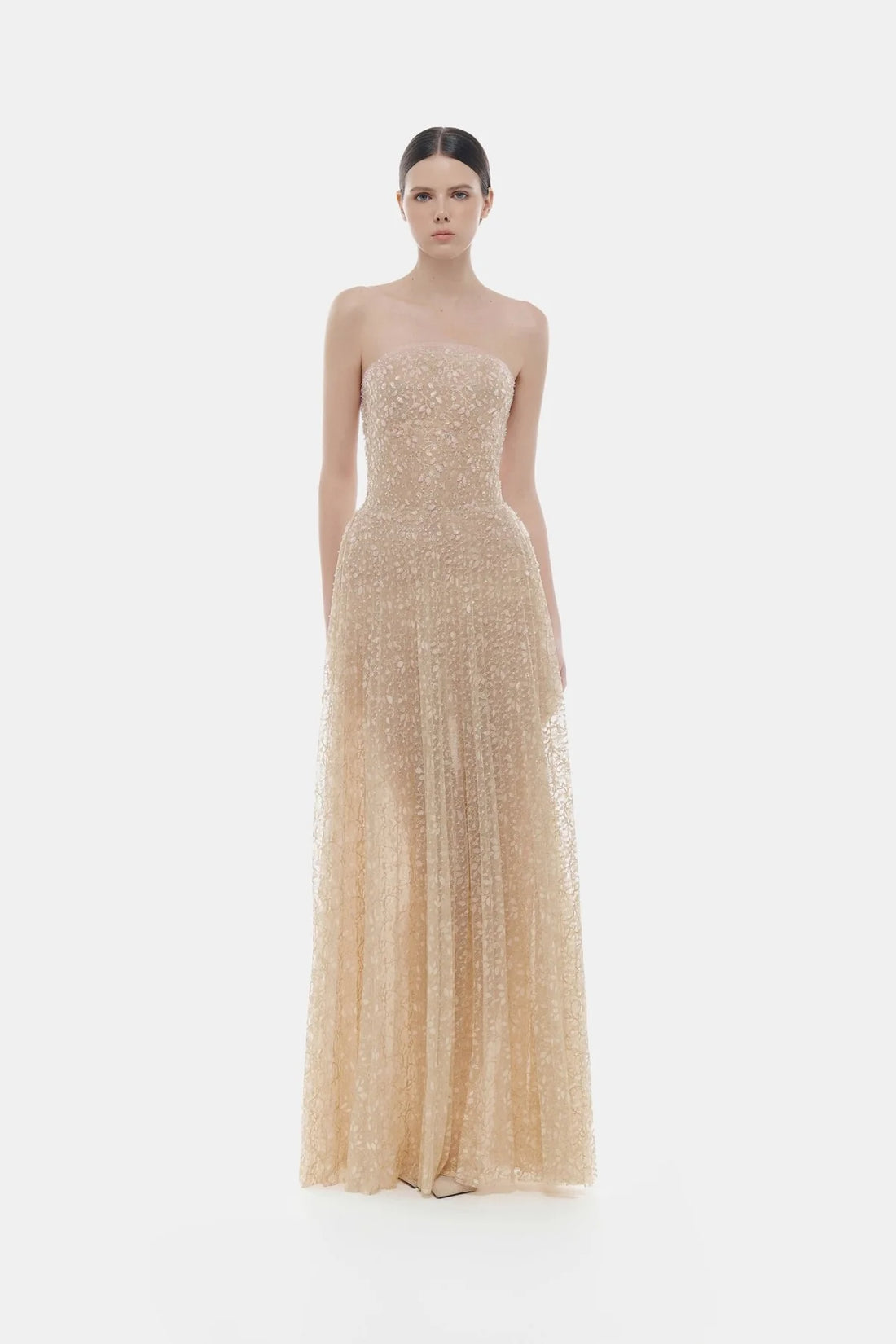 Montsand Pastel Crystal Beaded Maxi Dress