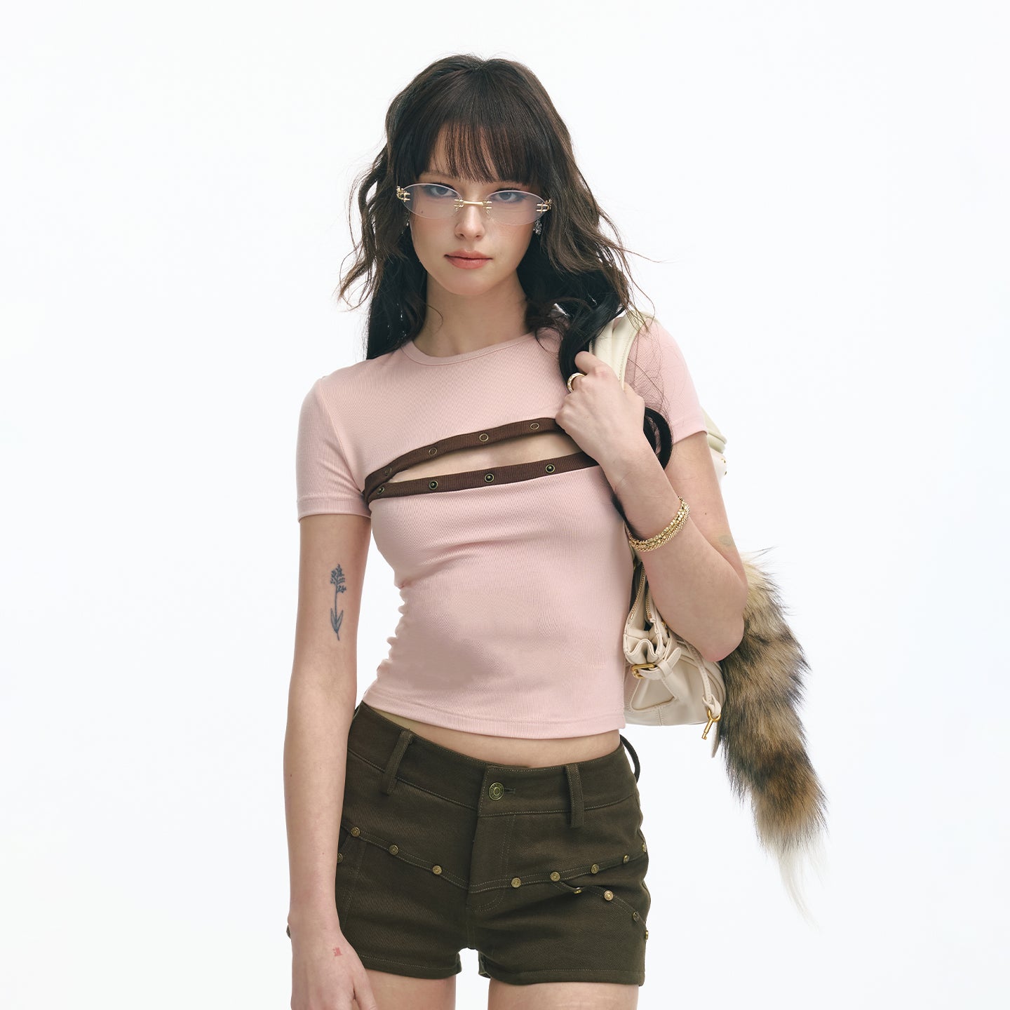 Serene Ease American retro contrasting T-shirt