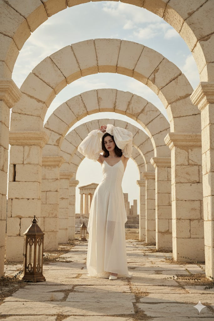 Crow Crew Off-shoulder puff sleeve maxi dress