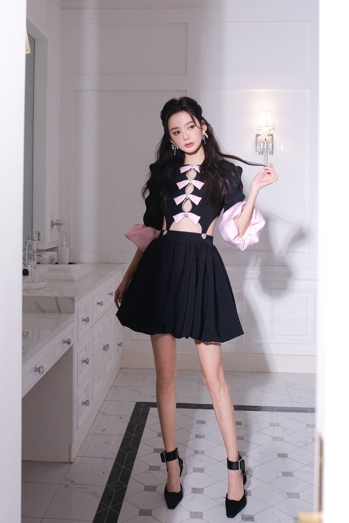 Masion Wester Hollow Out Bow Dress