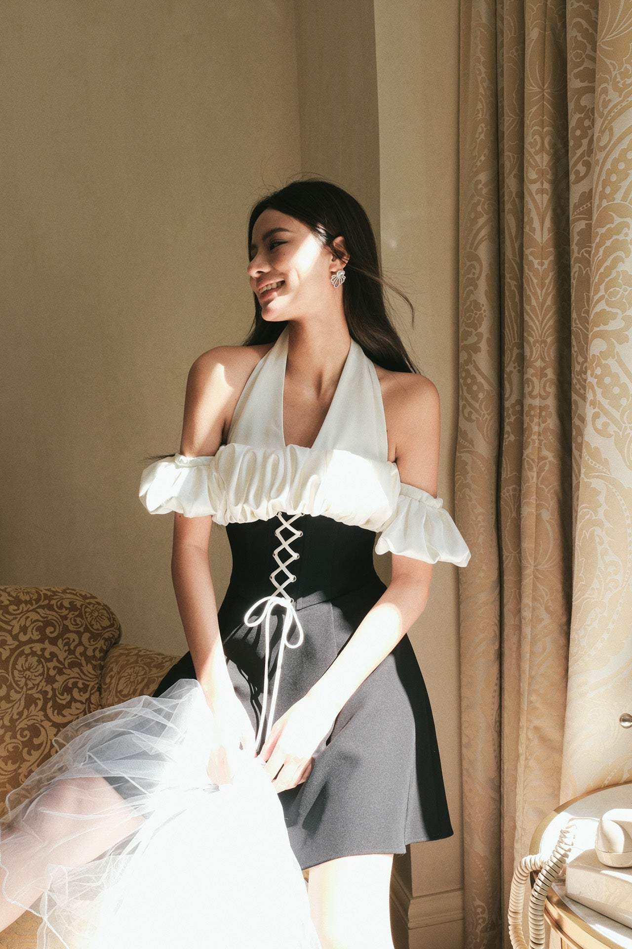 Masion Wester Black and White Combination Dress CHUUI_Collection Masion Wester Black and White Combination Dress CHUUI_Collection