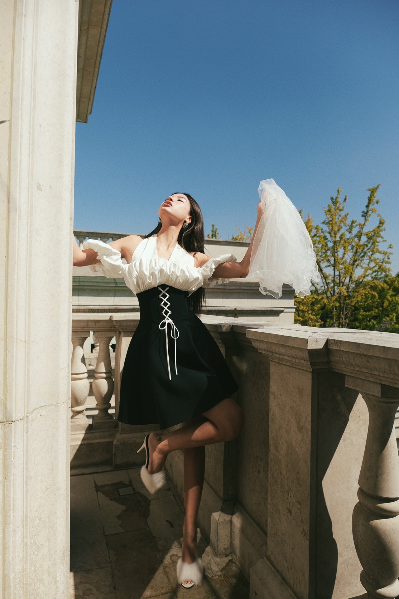 Masion Wester Black and White Combination Dress – CHUUI_Collection