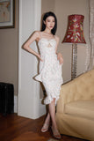 Masion Wester Fragmented Lace Fish Tail Dress