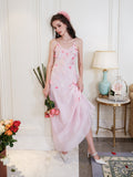 Masion Wester Pink Iris Beaded Embroidery Dress
