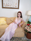 Masion Wester Pink Iris Beaded Embroidery Dress
