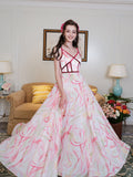 Masion Wester Printed Velvet Strap Dress
