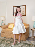 Masion Wester White Iris Embroidered Beaded Dress