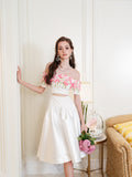Masion Wester White Iris Embroidered Beaded Dress