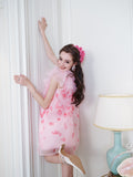 Masion Wester Pink Printed Ruffled Dress
