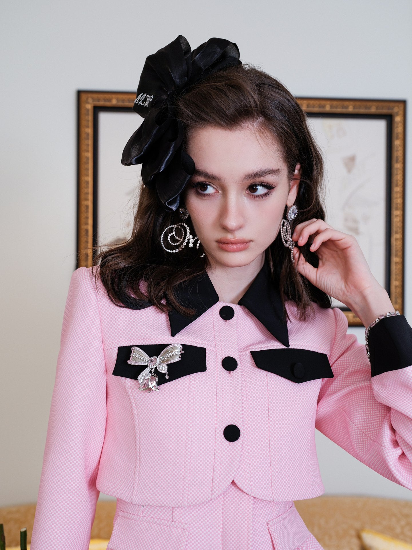 Masion Wester Pink Iris Diamond Dress &amp; Suit Coat