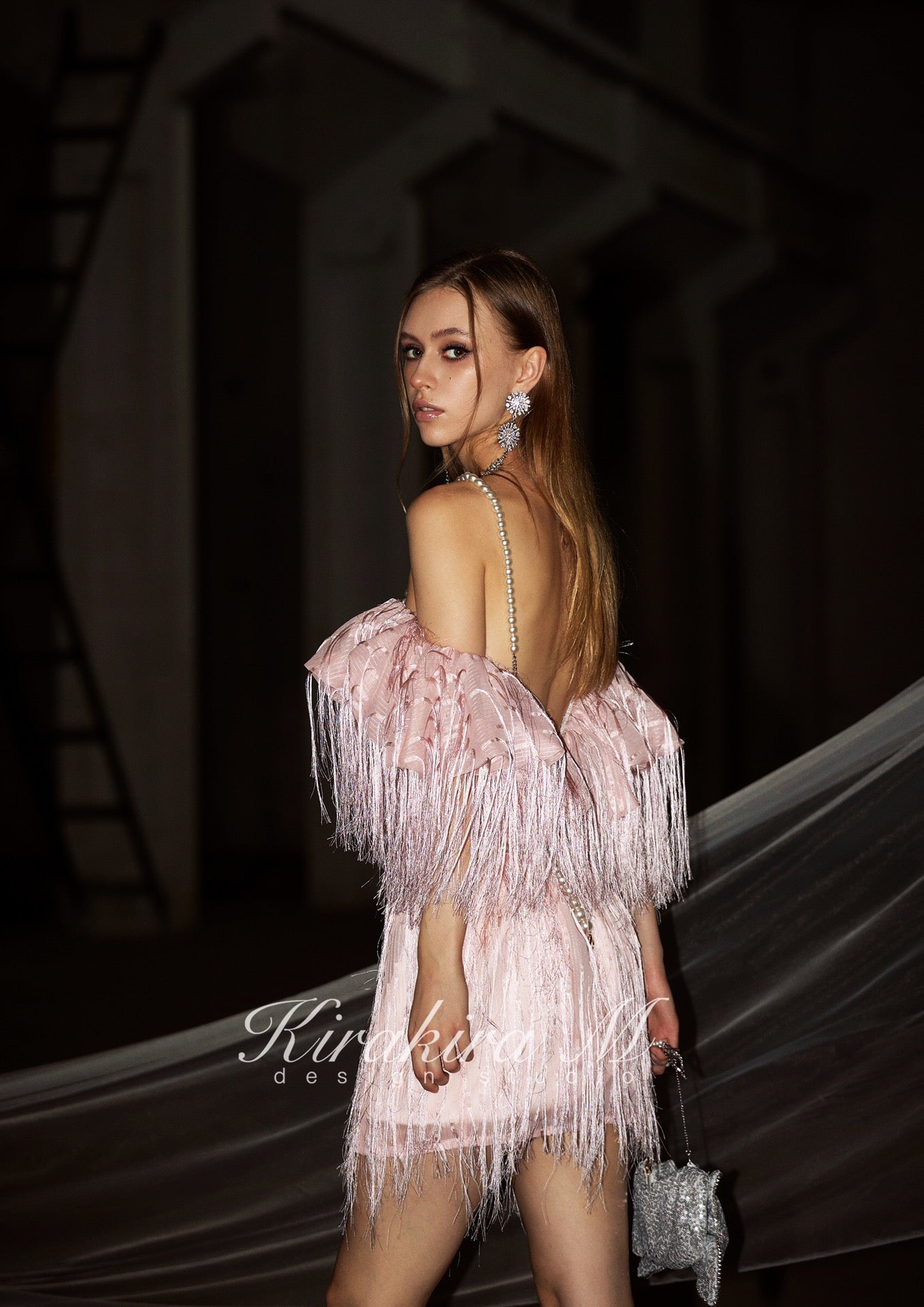 pink tassel dress Kirakira.M Pink Long Tassel Dress with waist chain – CHUUI_Collection