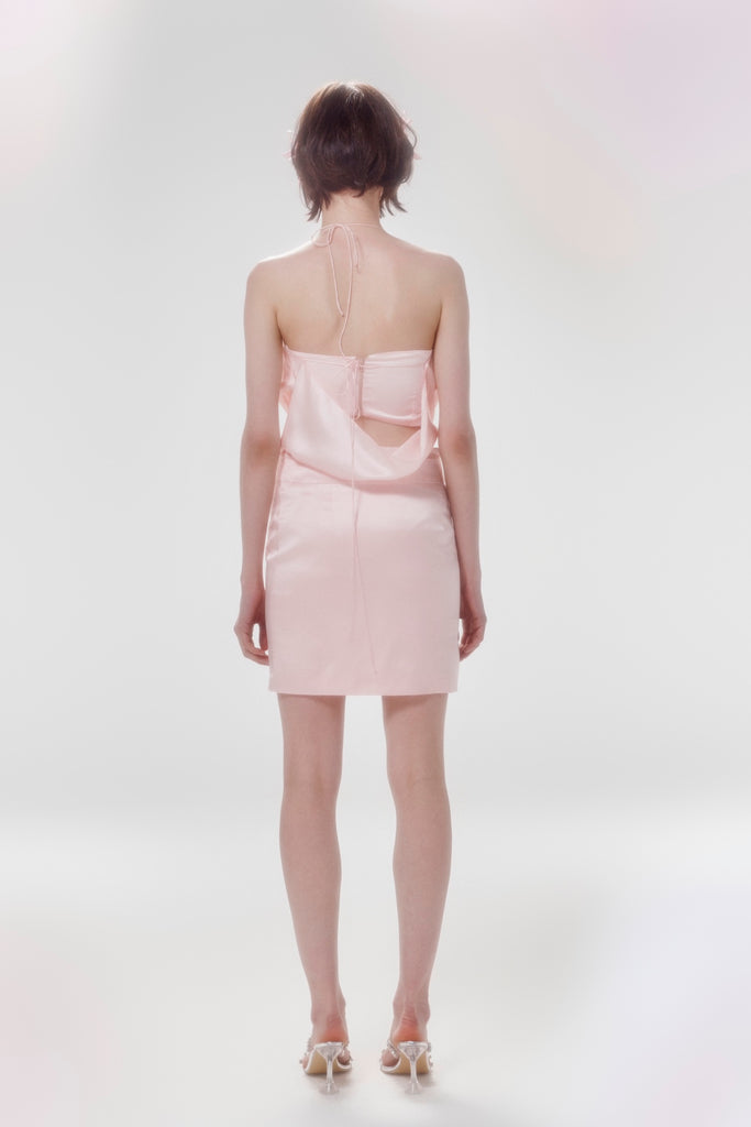 Aone By Wong Twist wrap buttocks real silk dress