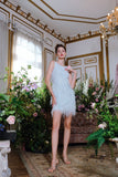 Wardrobes by chen Sequin Pearl Tassel Feather Dress