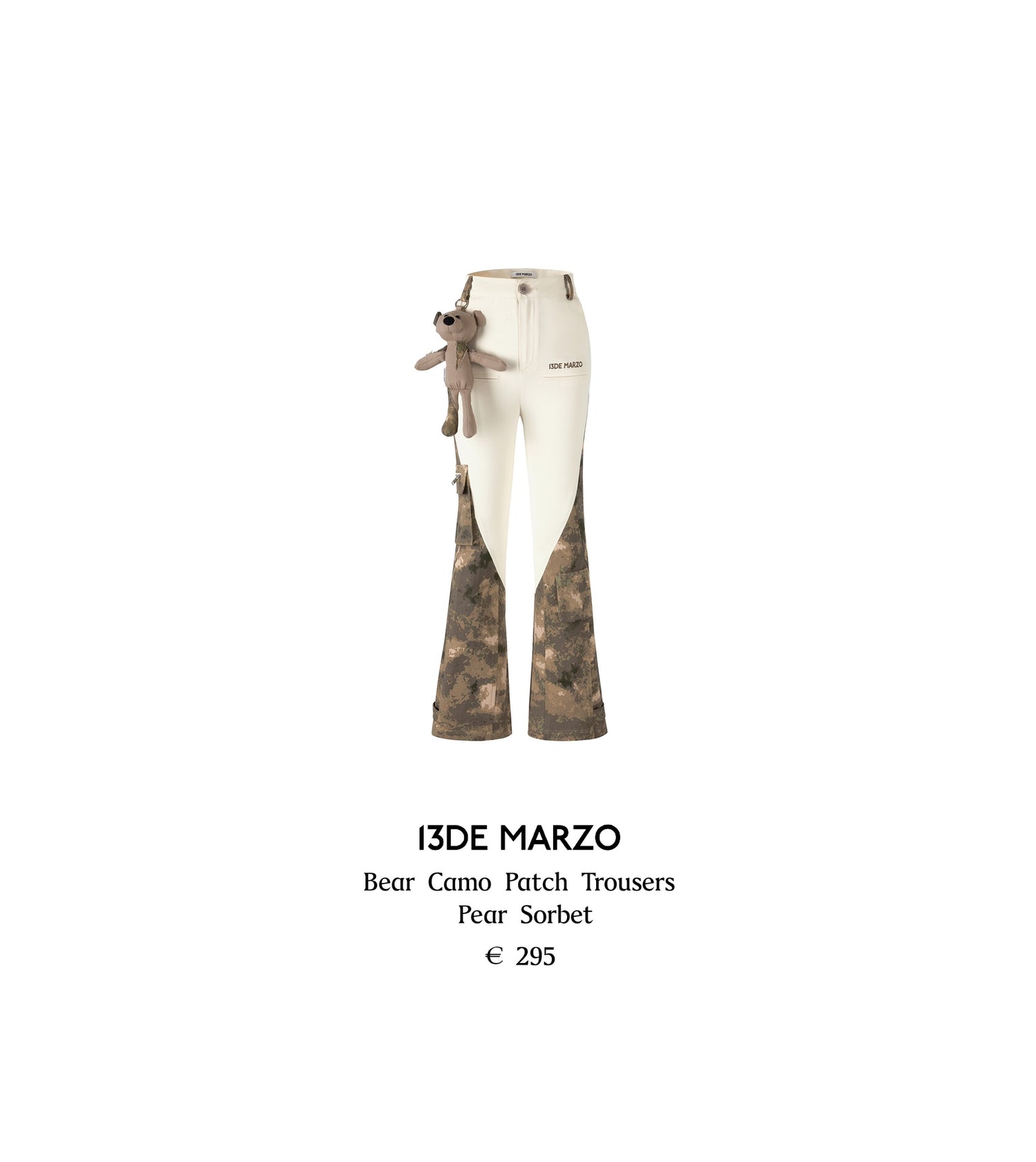 13DE MARZO Bear Camo Patch Trousers