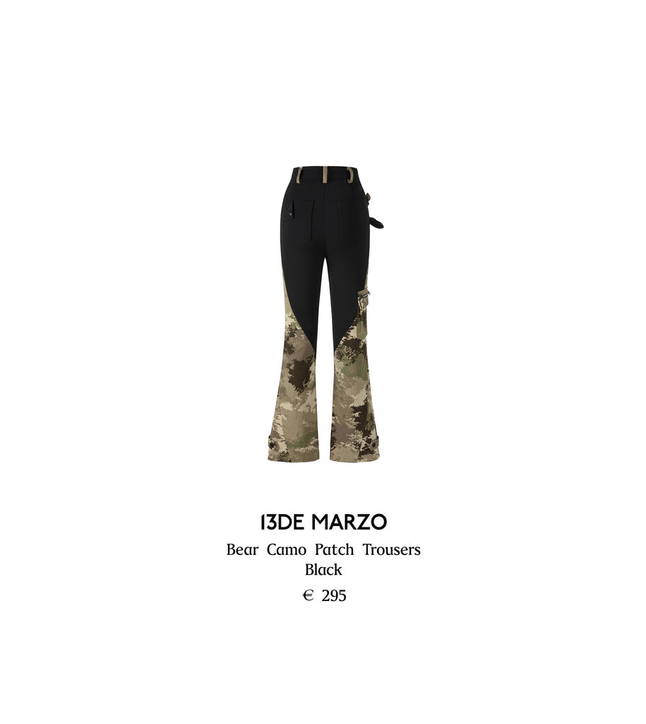 13DE MARZO Bear Camo Patch Trousers