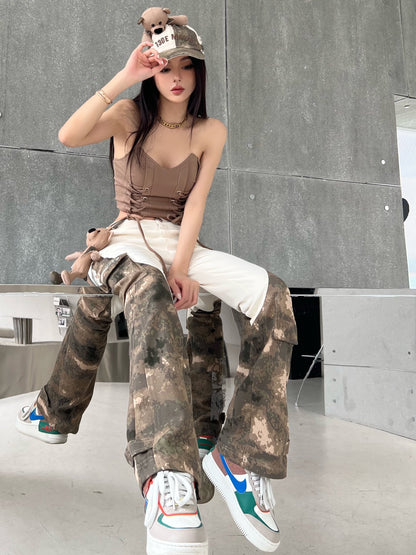 13DE MARZO Bear Camo Patch Trousers