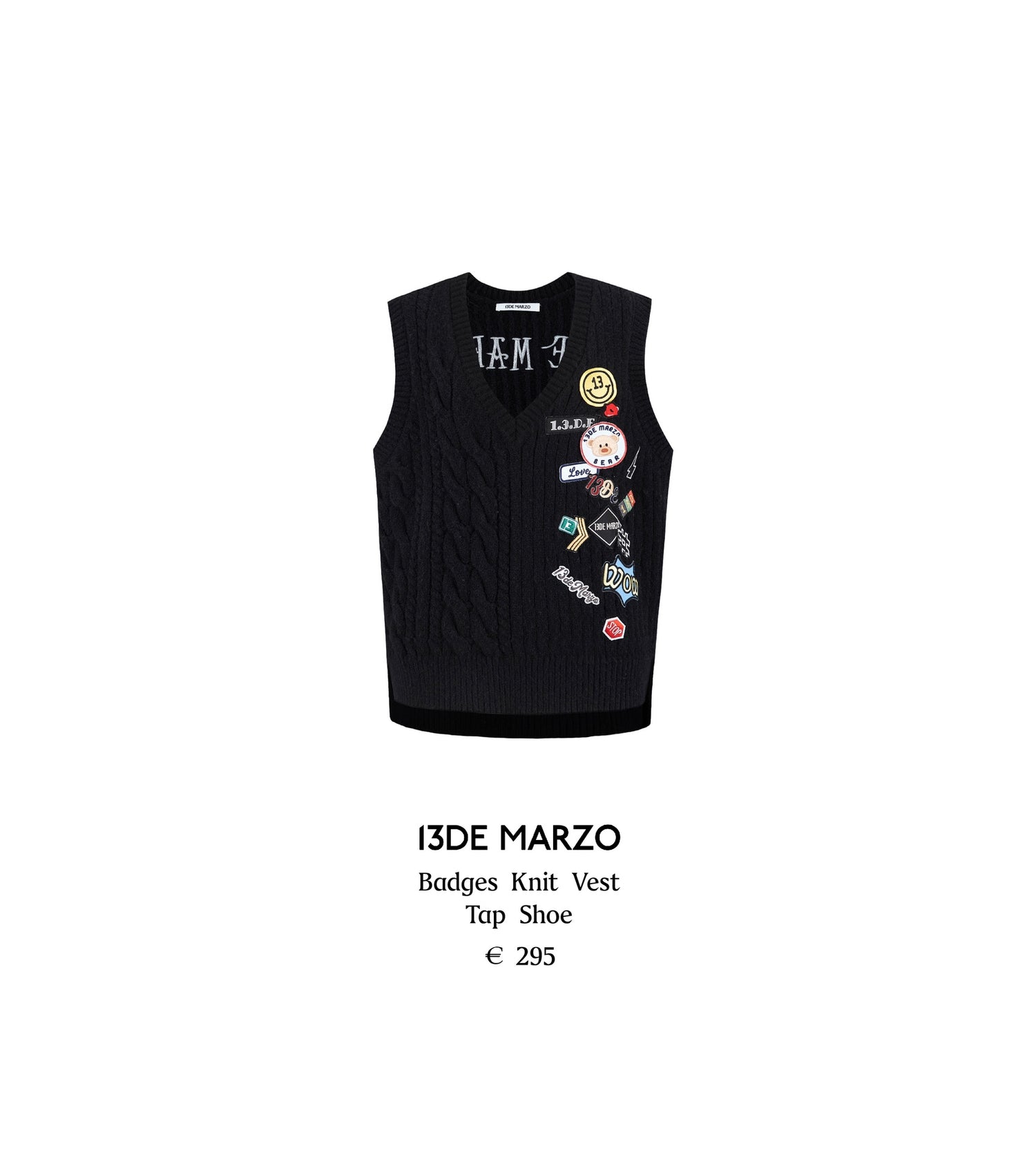 13DE MARZO Badges Knit Vest