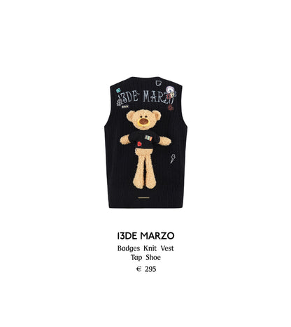 13DE MARZO Badges Knit Vest