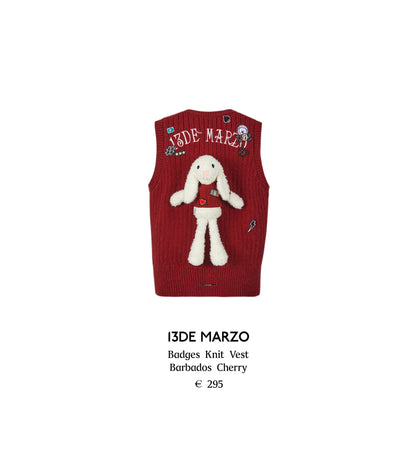 13DE MARZO Badges Knit Vest