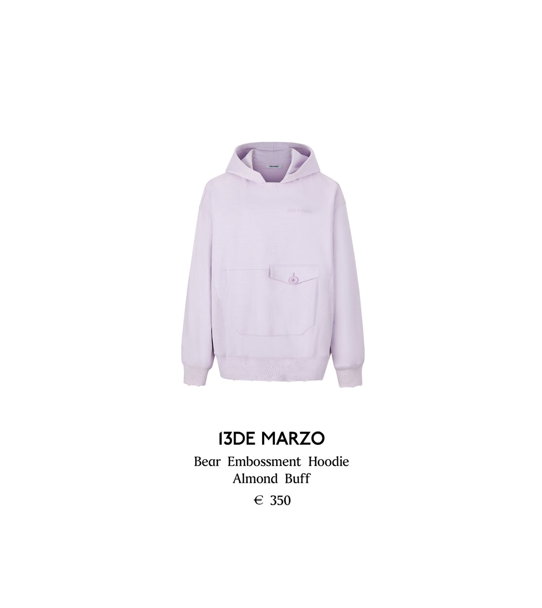 13DE MARZO Bear Embossment Hoodie