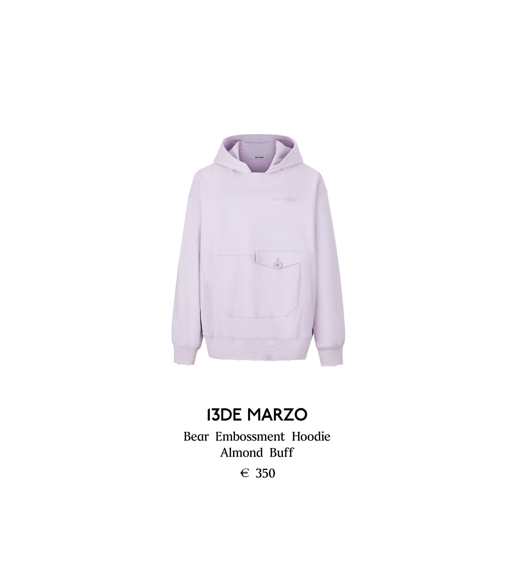 13DE MARZO Bear Embossment Hoodie