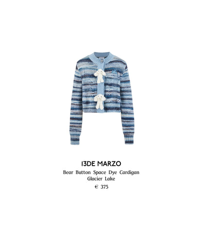 13DE MARZO Bear Button Space Dye Cardigan