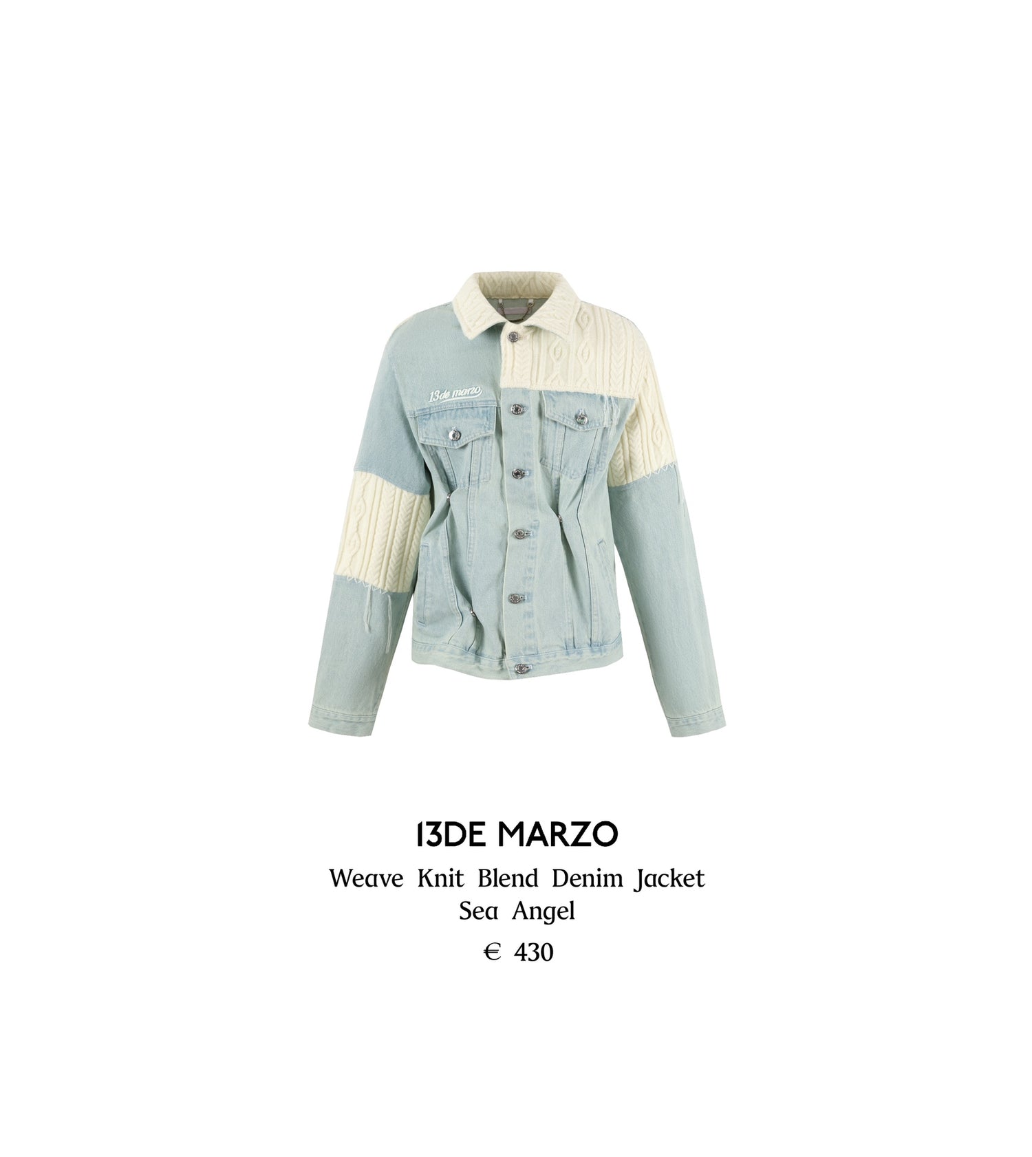 13DE MARZO Weave Knit Blend Denim Jacket