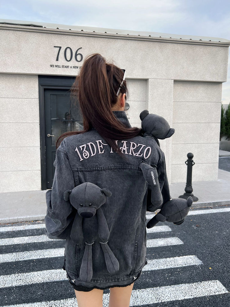 Teddy bear hot sale trucker jacket