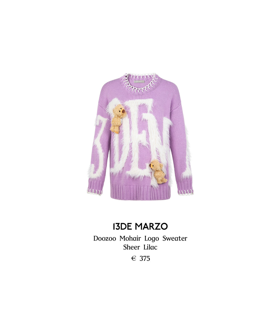 13DE MARZO Doozoo Mohair Logo Sweater