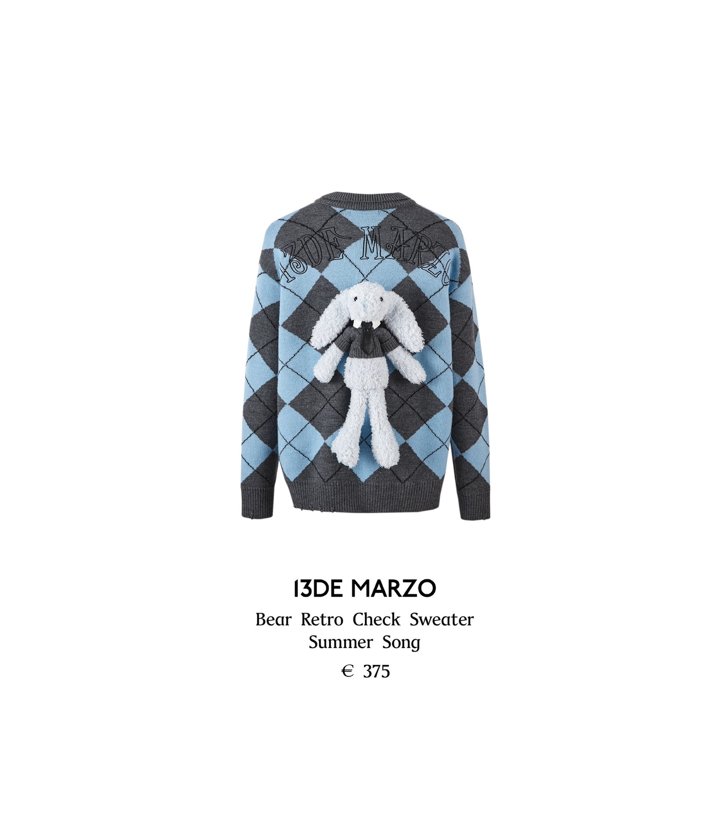 13DE MARZO Bear Retro Check Sweater