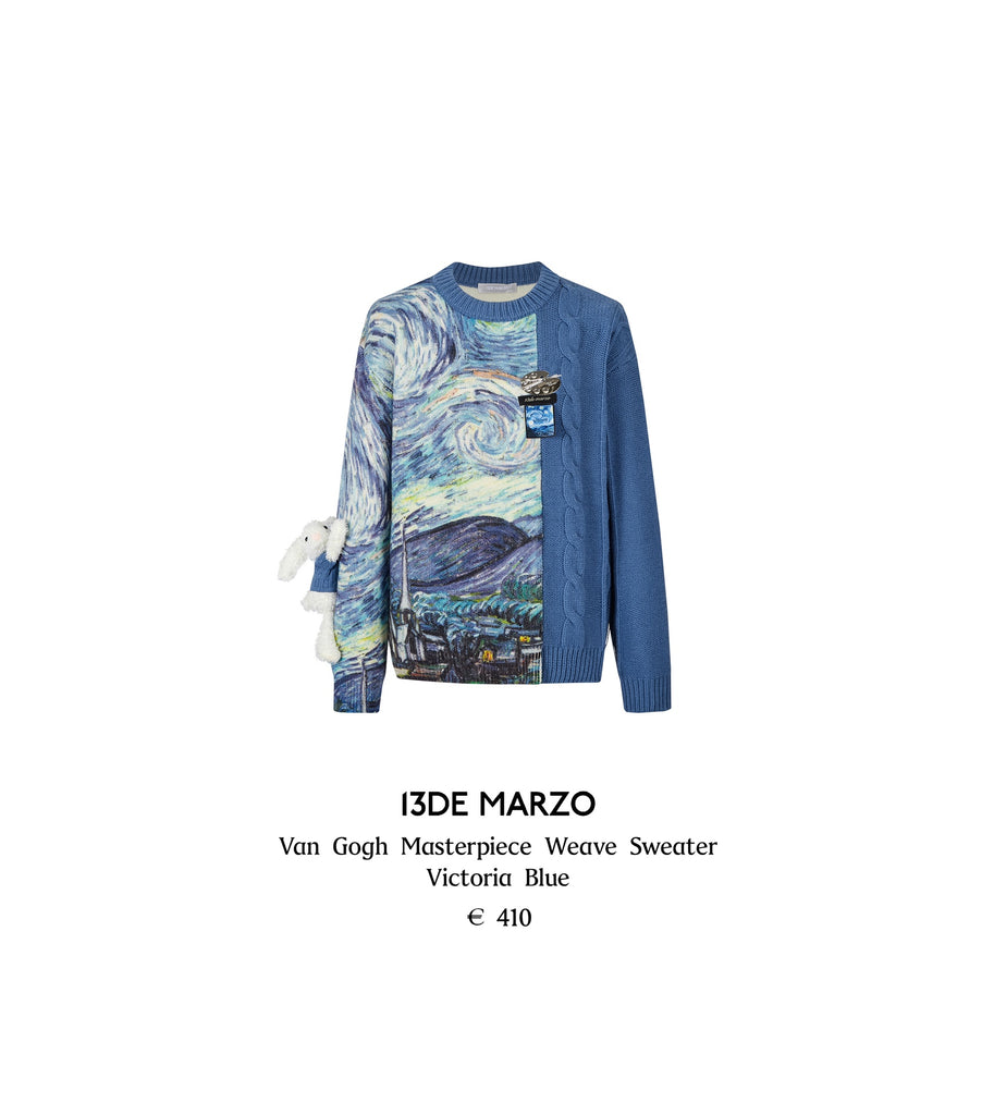 13DE MARZO Van Gogh Masterpiece Weave Sweater