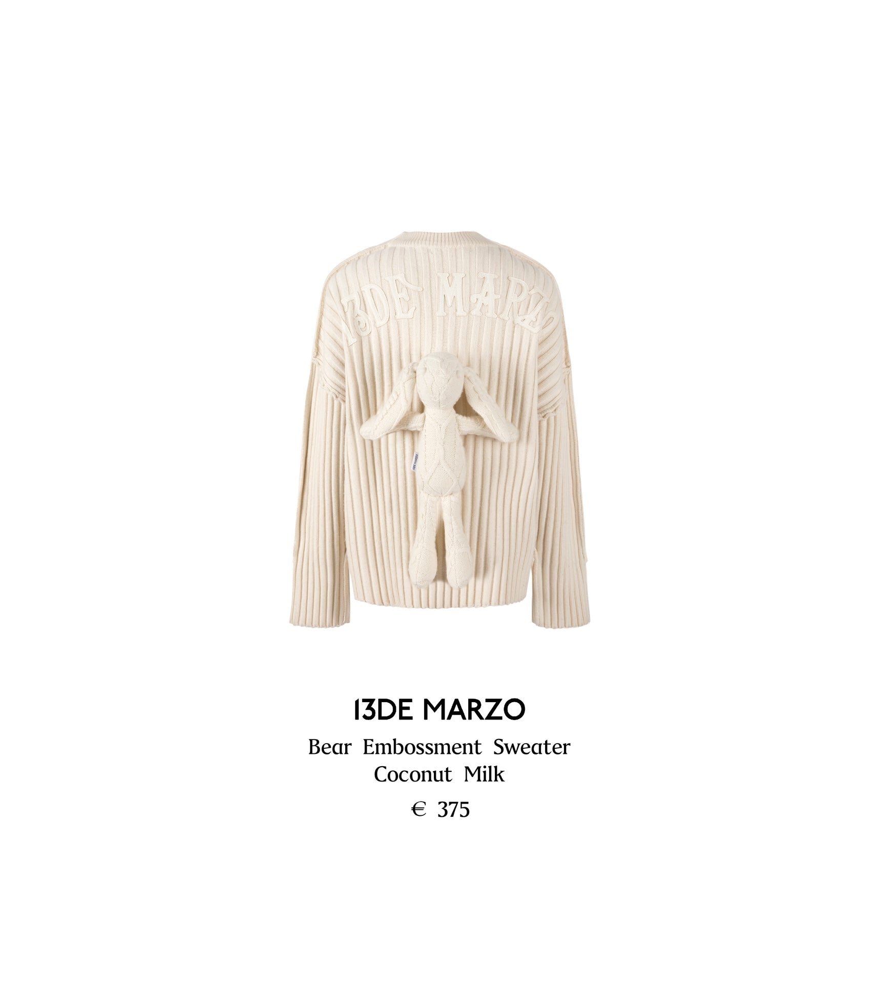 13DE MARZO Bear Embossment Sweater