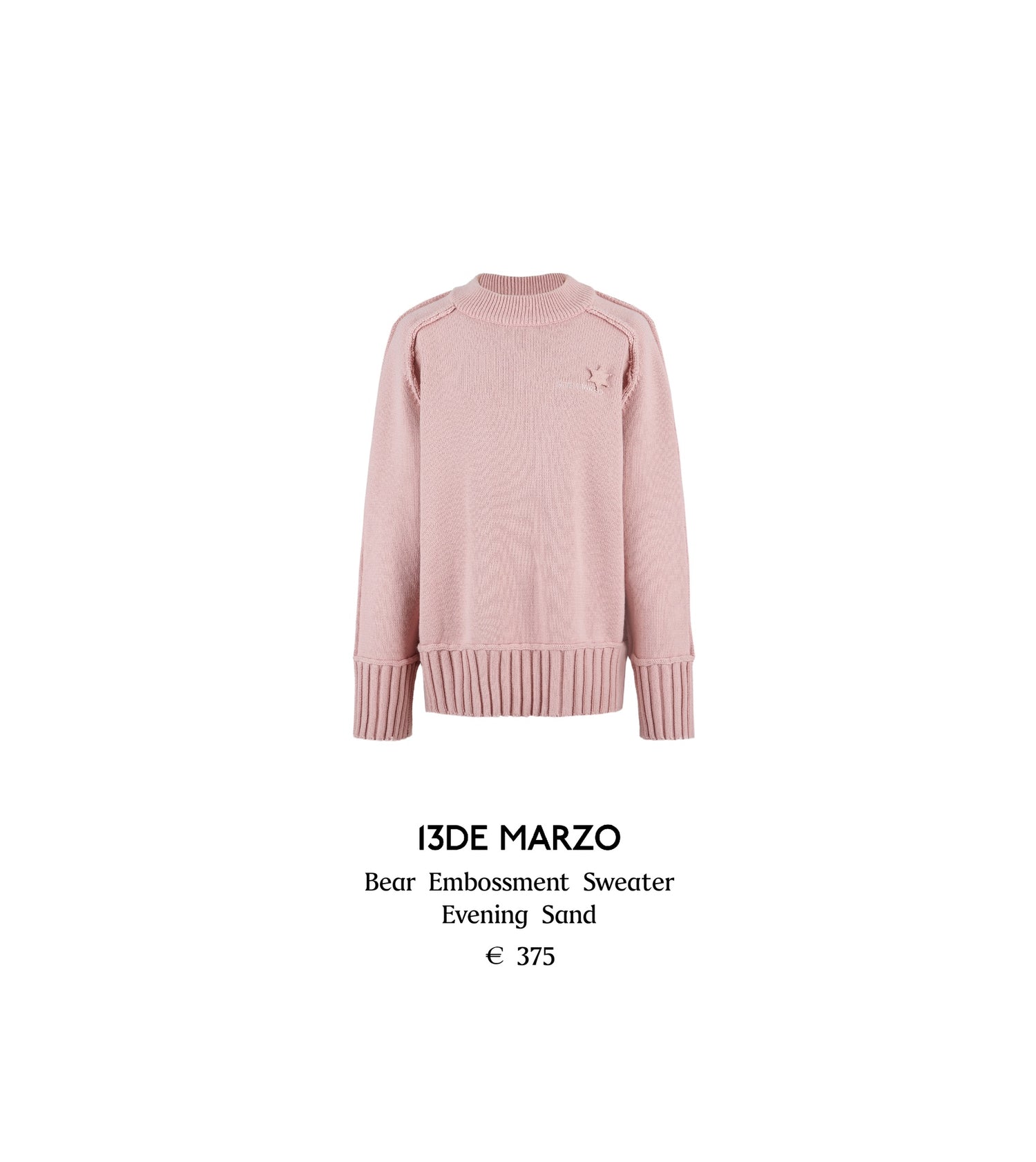 13DE MARZO Bear Embossment Sweater