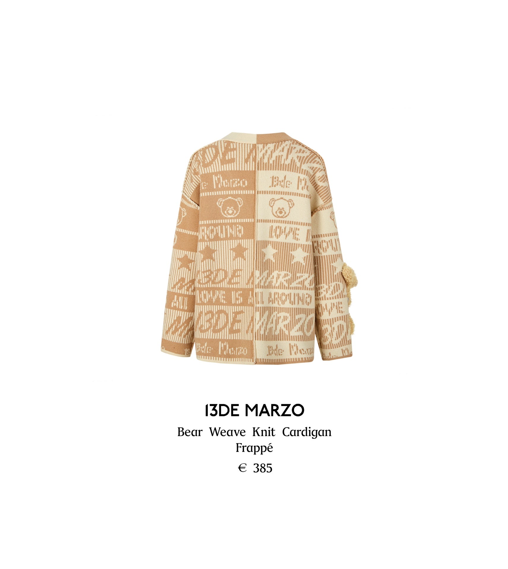 13DE MARZO Bear Weave Knit Cardigan