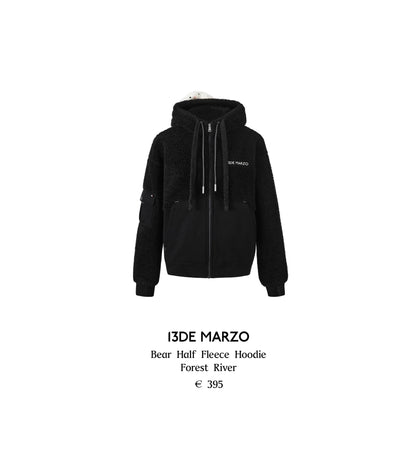 13DE MARZO Bear Half Fleece Hoodie