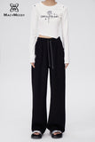 MacyMccoy Logo embroidered wide leg pants