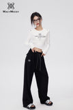 MacyMccoy Logo embroidered wide leg pants