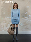 SOMESOWE pleated stitching tee