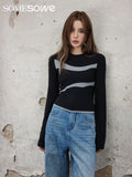 SOMESOWE Dual color patchwork Tee