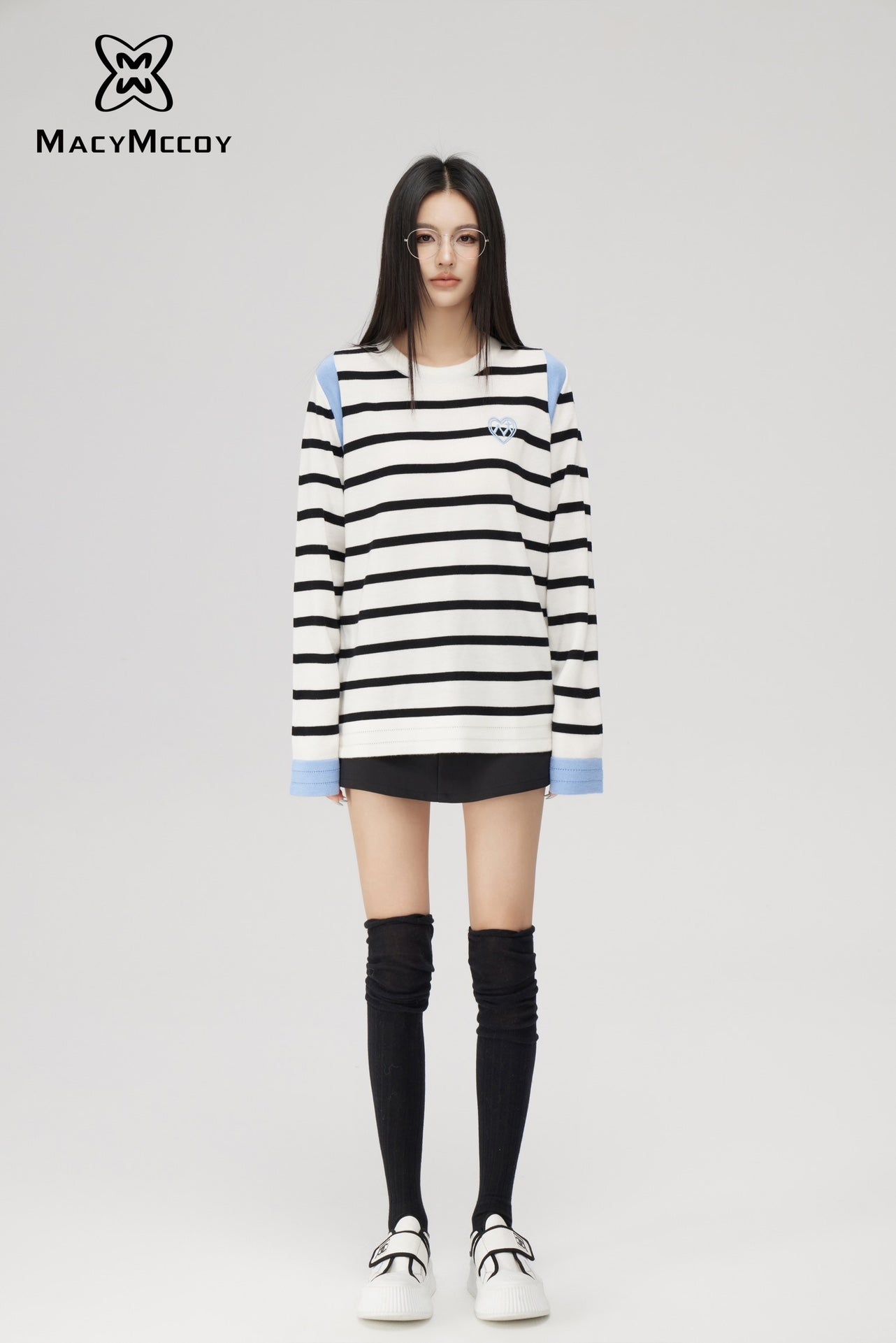 MacyMccoy Contrast patchwork striped sweater