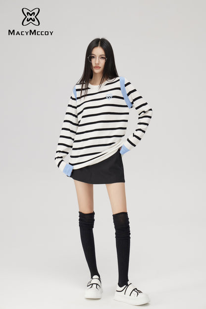 MacyMccoy Contrast patchwork striped sweater