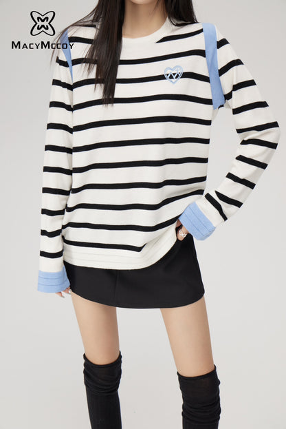 MacyMccoy Contrast patchwork striped sweater