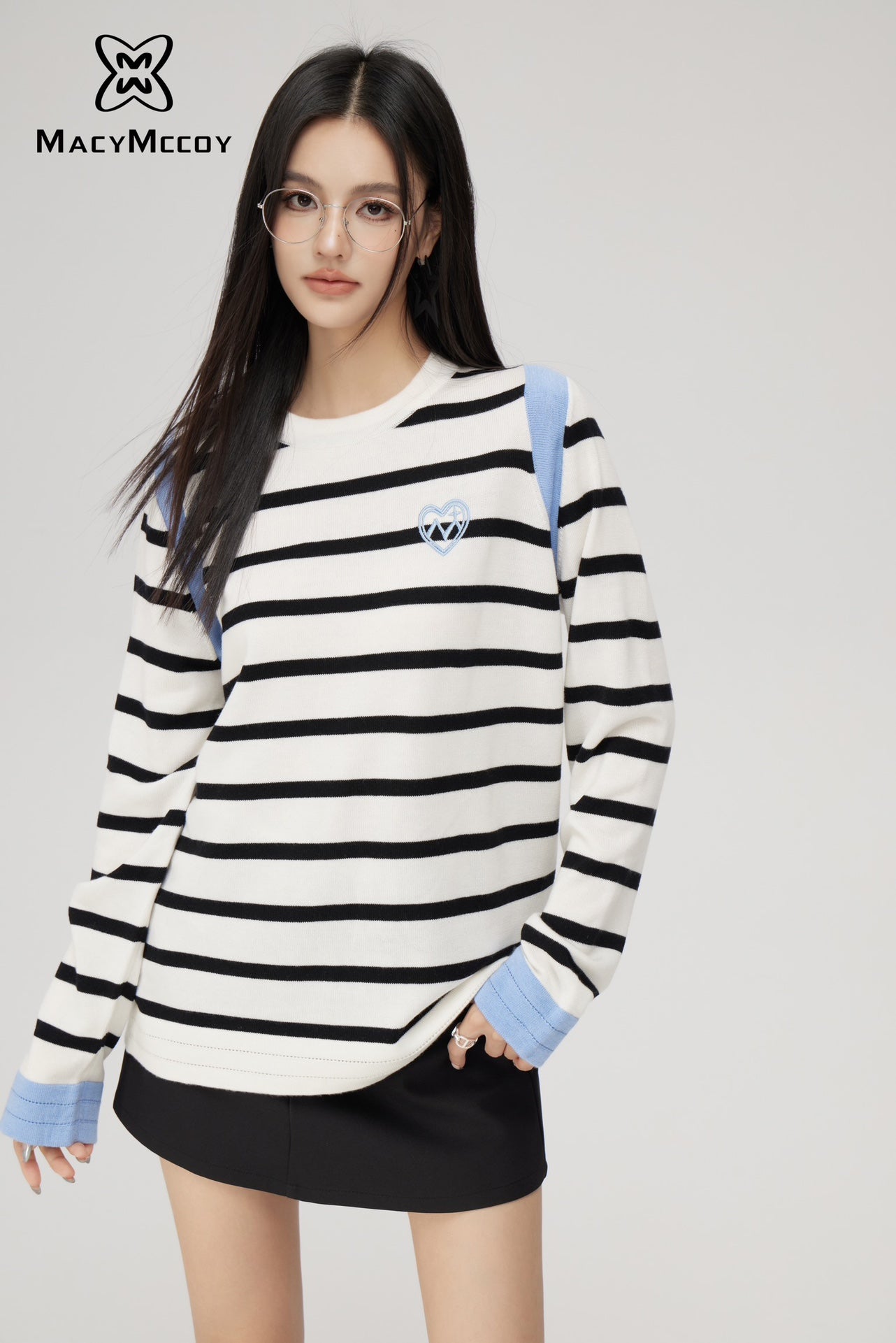 MacyMccoy Contrast patchwork striped sweater