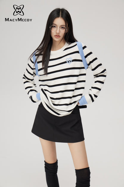 MacyMccoy Contrast patchwork striped sweater